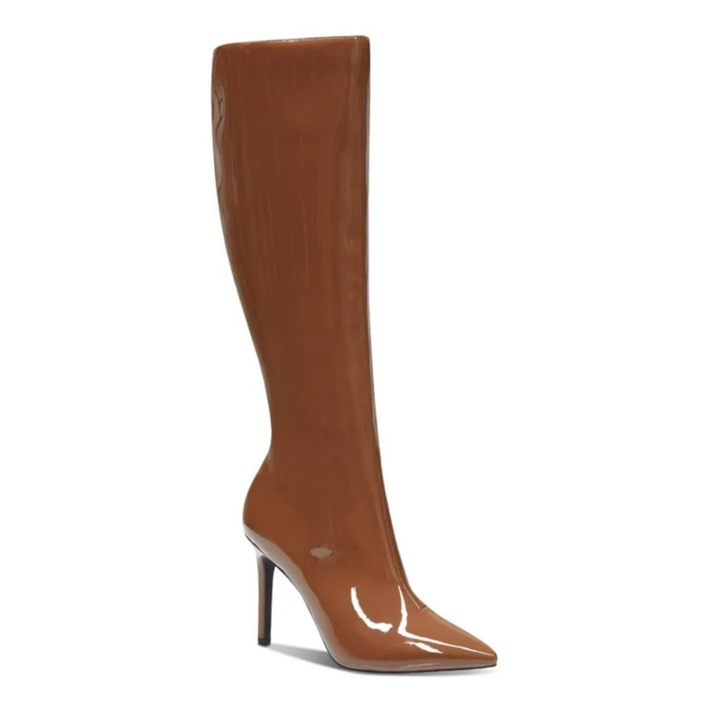 INC International Concepts Rajel Congac Pointed Stilleto Heels Brown Boots - Picture 1 of 11